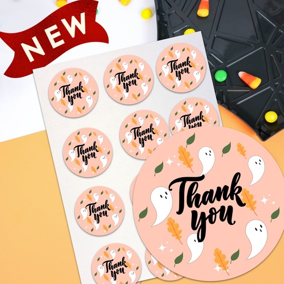 New🎃 Thank You Stickers - Picture 1 of 3